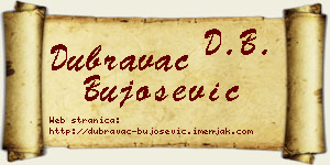 Dubravac Bujošević vizit kartica